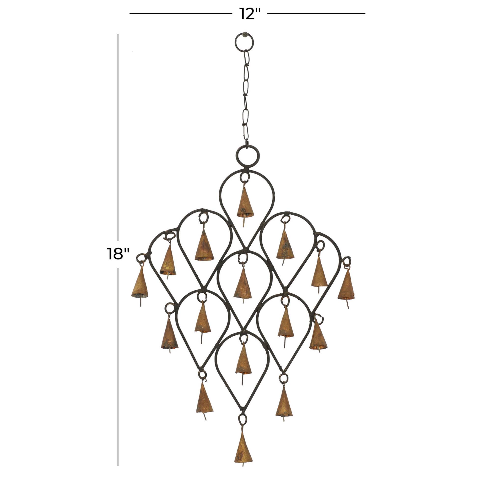 18" Brass Metal Eclectic Hoops Wind Chime